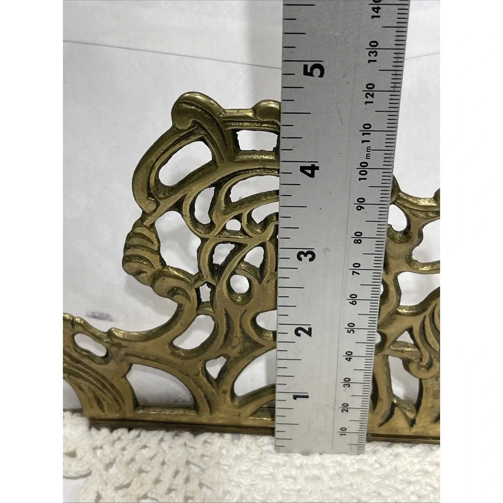 Vintage Solid Brass Napkin Letter Holder Art Ornate Teleflora 1983 Butterfly